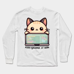 Coding Cat: Purr-ogrammer at Work Design Long Sleeve T-Shirt